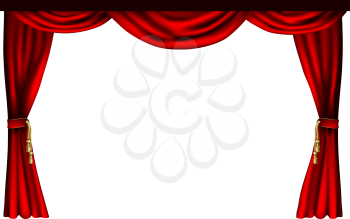 Royalty Free Clipart Image of Theater Style Curtains