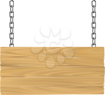 Royalty Free Clipart Image of a Wooden Sign