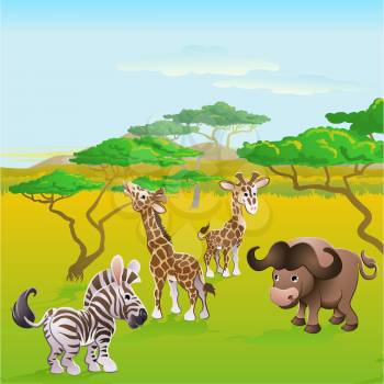 Royalty Free Clipart Image of Safari Animals 