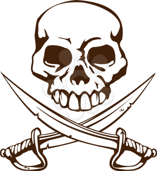 Royalty Free Clipart Image of a Pirate Skull and Swords