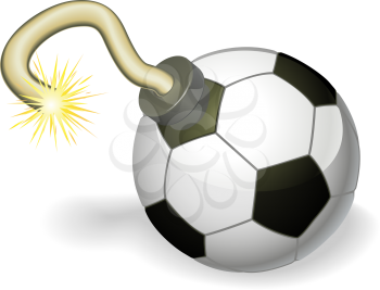 Royalty Free Clipart Image of a Soccer Ball Cherry Bomb