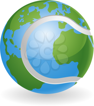 World globe tennis ball concept illustration