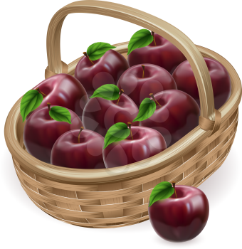 Royalty Free Clipart Image of a Basket of Apples