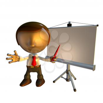 Royalty Free Clipart Image of a Man Giving a Presentation