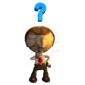 Royalty Free Clipart Image of a Businessman Thinking