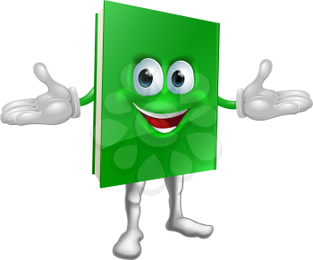 Happy cartoon green book man illustration