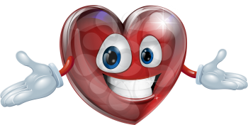 Illustration of a cute smiling heart cartoon man character