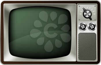 Illustration of a retro style old fashioned television