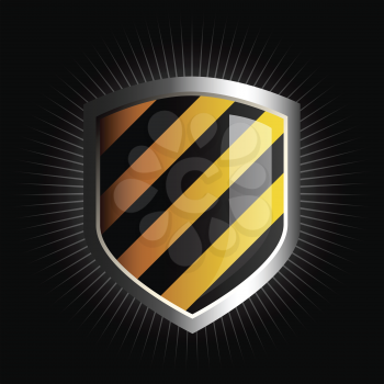 Royalty Free Clipart Image of a Striped Shield