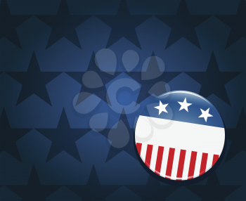 Royalty Free Clipart Image of an Election Campaign Button on a Blue Star Background