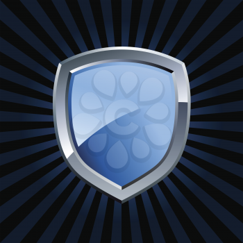 Royalty Free Clipart Image of a Blue Shield
