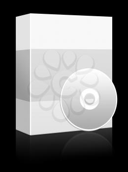 Royalty Free Clipart Image of a Box and Disc