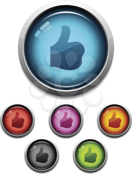 Royalty Free Clipart Image of Thumbs Up Buttons