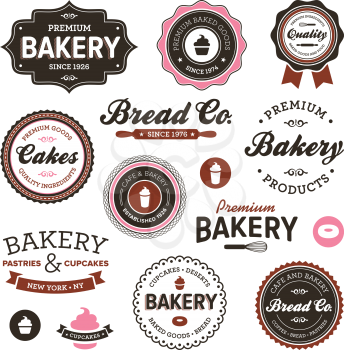 Set of vintage retro bakery badges and labels
