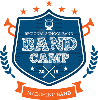 Band camp marching drum corp emblem badge