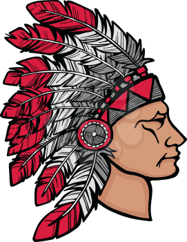 Native American chief man in tribal headdress