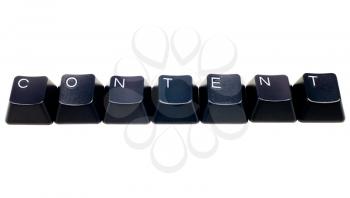 Royalty Free Photo of Computer Keys Making the Word Content