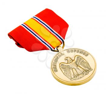 Military medal isolated over white