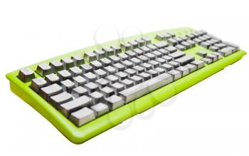 One green color keyboard isolated over white