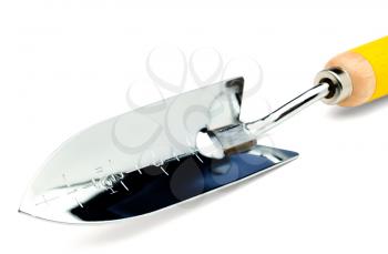 Trowel of silver color isolated over white