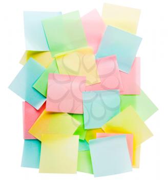 Colorful adhesive notes isolated over white