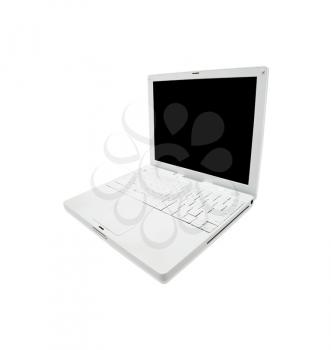 One laptop isolated over white