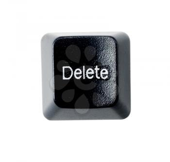 Delete key of computer isolated over white