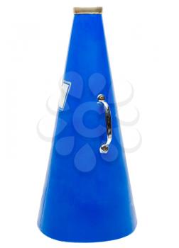Blue color megaphone isolated over white