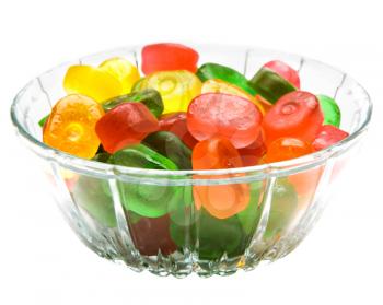Bowl of gelatin desserts isolated over white