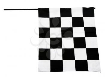 Checkered flag isolated over white