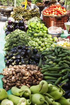Vegetables at a market stall, Delhi, India