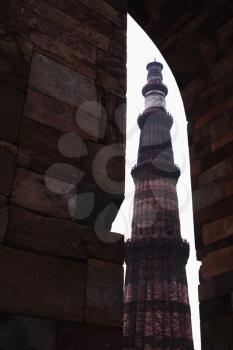 Low angle view of a minaret, Qutub Minar, Delhi, India