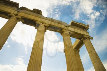 Low angle view of a colonnade, Acropolis, Athens, Greece