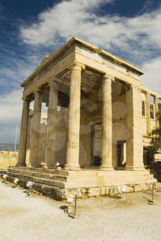Colonnade of an ancient temple, The Erechtheum, Acropolis, Athens, Greece
