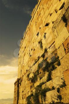 Low angle view of a wall, Theatre of Dionysus, Acropolis, Athens, Greece