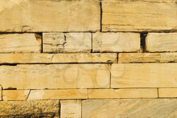 Close-up of an ancient stone wall, Athens, Greece