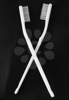 Close-up of two toothbrushes