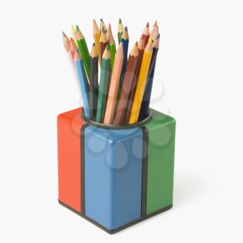 Colored pencils in a pencil stand