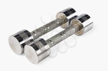 Close-up of pair of dumbbells
