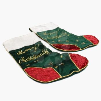 Close-up of a pair of Christmas stockings