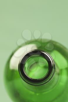 Close-up of an empty wine bottle