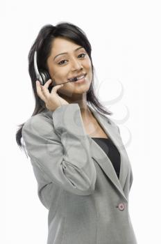 Portrait of a female customer service representative smiling