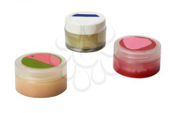 Close-up of three moisturizer containers