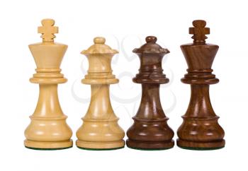 Close-up of a king and a queen chess pieces