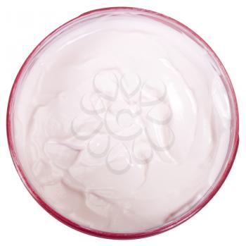 Close-up of an open jar of cream