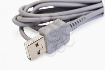 Close-up of a USB data cable
