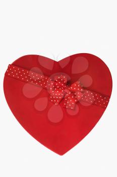 Close-up of a heart shaped gift box