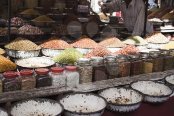 Snacks at a market stall, Ahmedabad, Gujarat, India