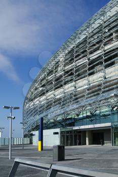 Low angle view of a stadium, Aviva Stadium, Dublin, Republic of Ireland