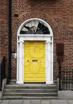 Closed door of a house, Dublin, Republic of Ireland